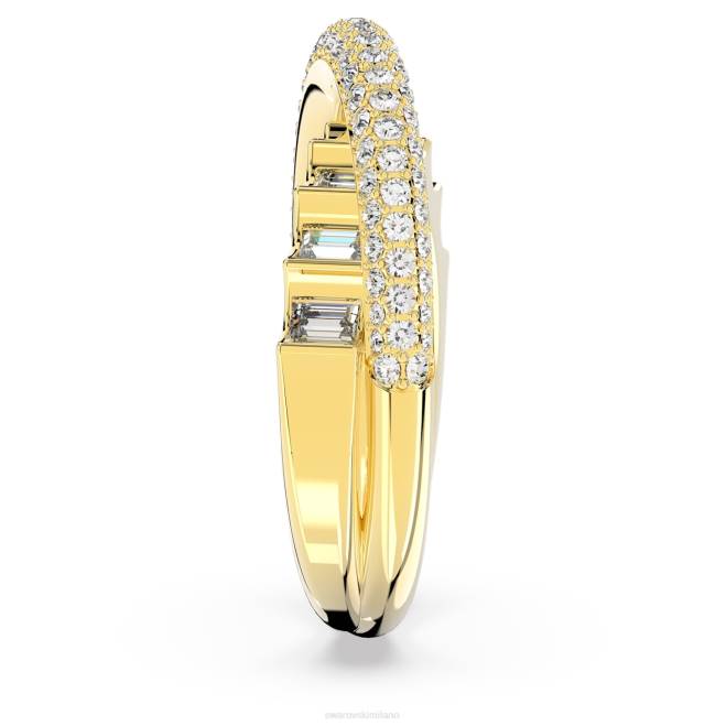 Swarovski DV4B1011 gioielleria tagli misti, bianco, placcato oro anello da cocktail rota