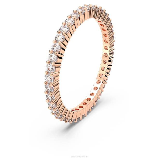 Swarovski DV4B1013 gioielleria taglio rotondo, bianco, placcato tonalità oro rosa anello vittore