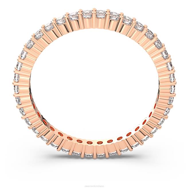 Swarovski DV4B1013 gioielleria taglio rotondo, bianco, placcato tonalità oro rosa anello vittore