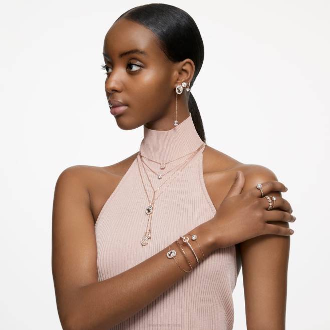 Swarovski DV4B1016 gioielleria taglio rotondo, pavé, bianco, placcato tonalità oro rosa anello della costellazione