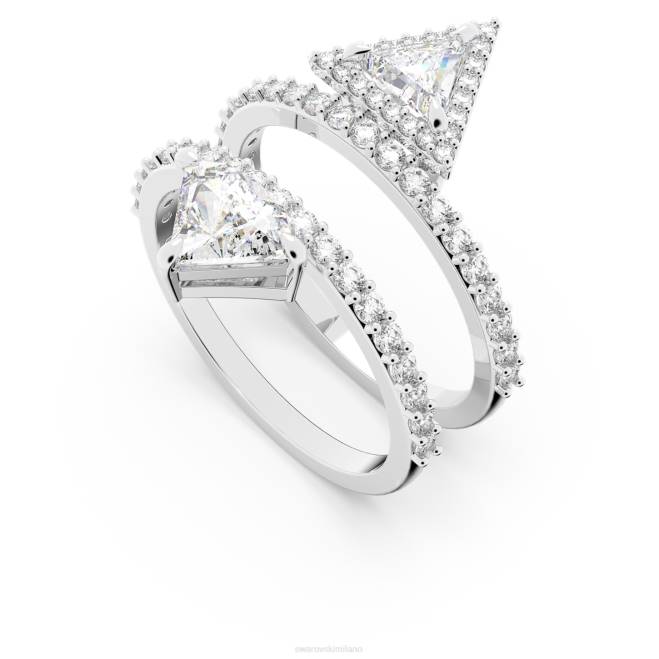 Swarovski DV4B1017 gioielleria tagli misti, bianchi, rodiati anello di ortice