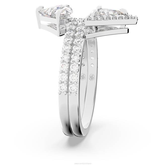 Swarovski DV4B1017 gioielleria tagli misti, bianchi, rodiati anello di ortice