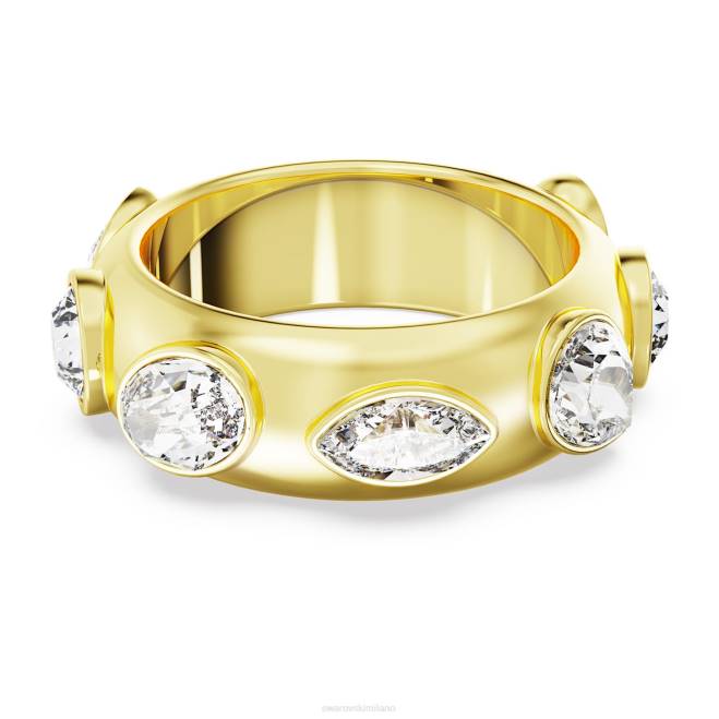 Swarovski DV4B1021 gioielleria tagli misti, bianco, placcato oro anello di destrezza