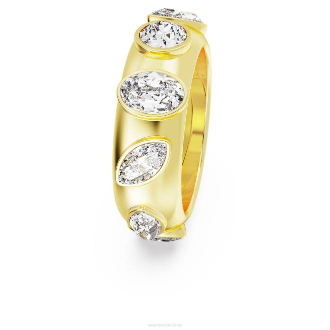 Swarovski DV4B1021 gioielleria tagli misti, bianco, placcato oro anello di destrezza