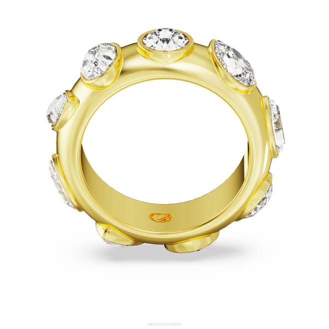Swarovski DV4B1021 gioielleria tagli misti, bianco, placcato oro anello di destrezza