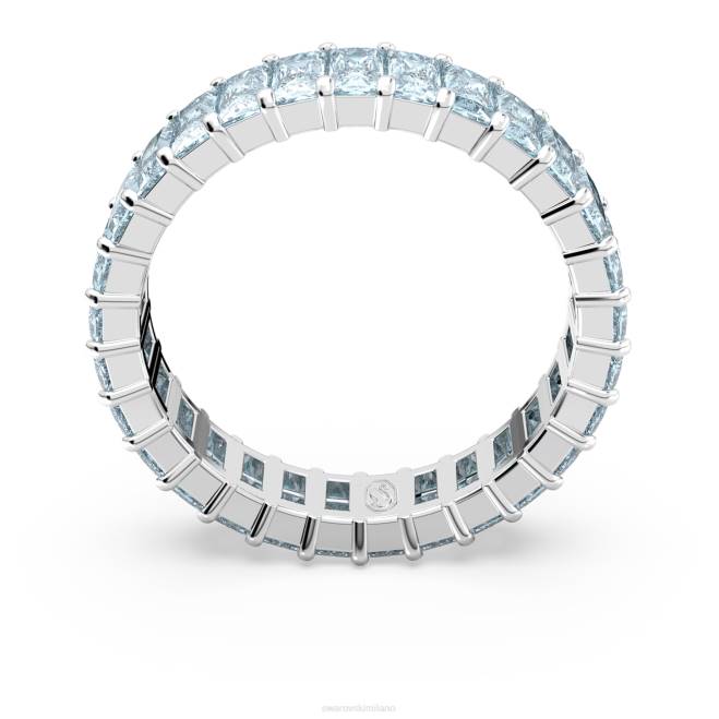 Swarovski DV4B993 gioielleria taglio baguette, blu, placcato rodio anello della matrice