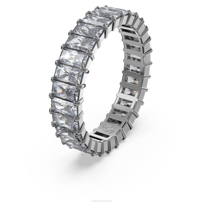 Swarovski DV4B994 gioielleria taglio baguette, grigio, placcato rutenio anello della matrice