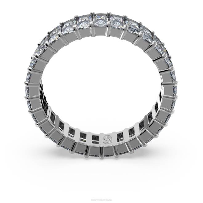 Swarovski DV4B994 gioielleria taglio baguette, grigio, placcato rutenio anello della matrice