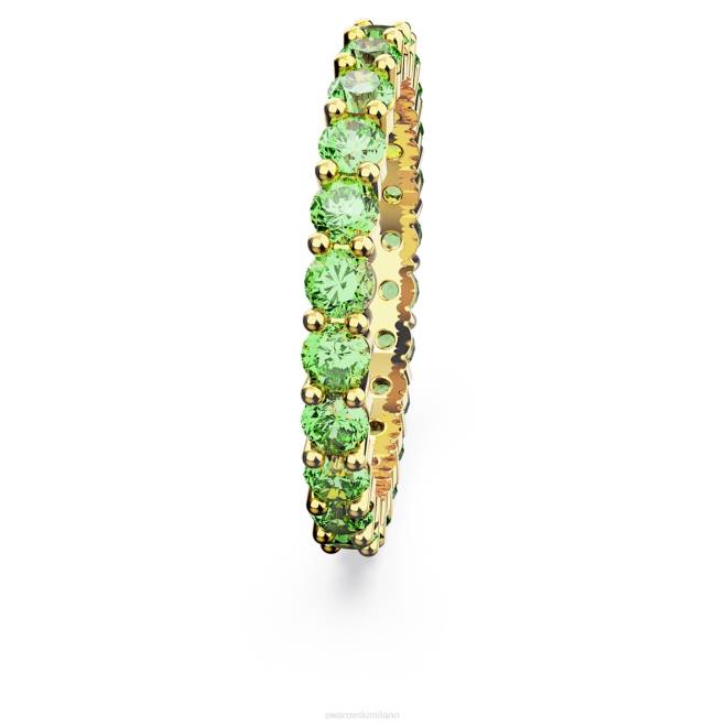 Swarovski DV4B995 gioielleria taglio rotondo, verde, placcato color oro anello della matrice