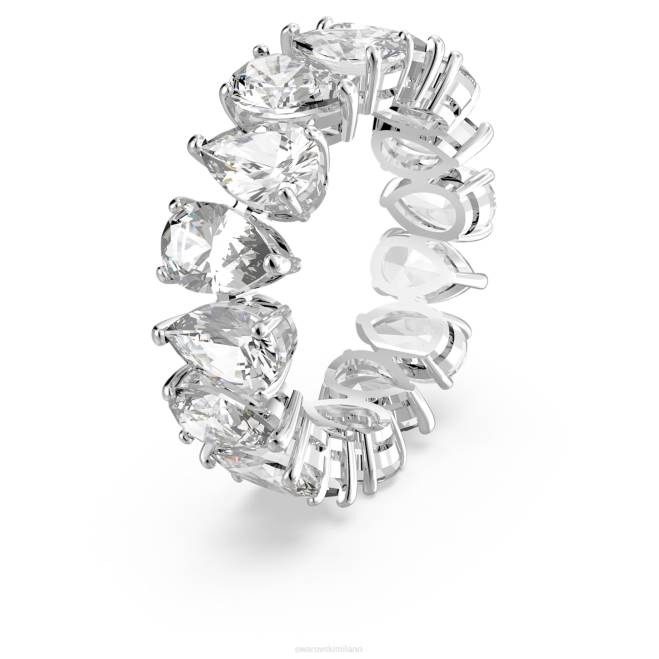 Swarovski DV4B997 gioielleria taglio a goccia, bianco, rodiato anello vittore