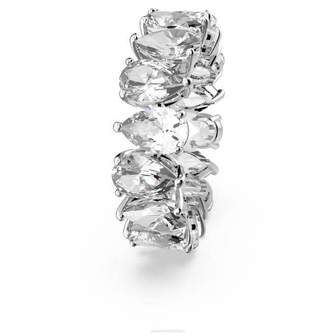 Swarovski DV4B997 gioielleria taglio a goccia, bianco, rodiato anello vittore