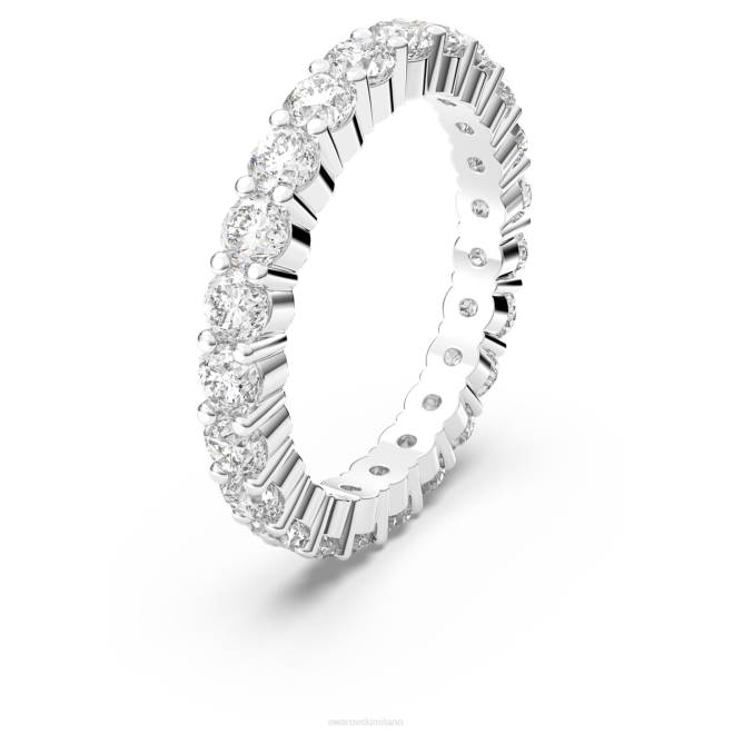 Swarovski DV4B999 gioielleria taglio rotondo, bianco, placcato rodio anello vittore xl