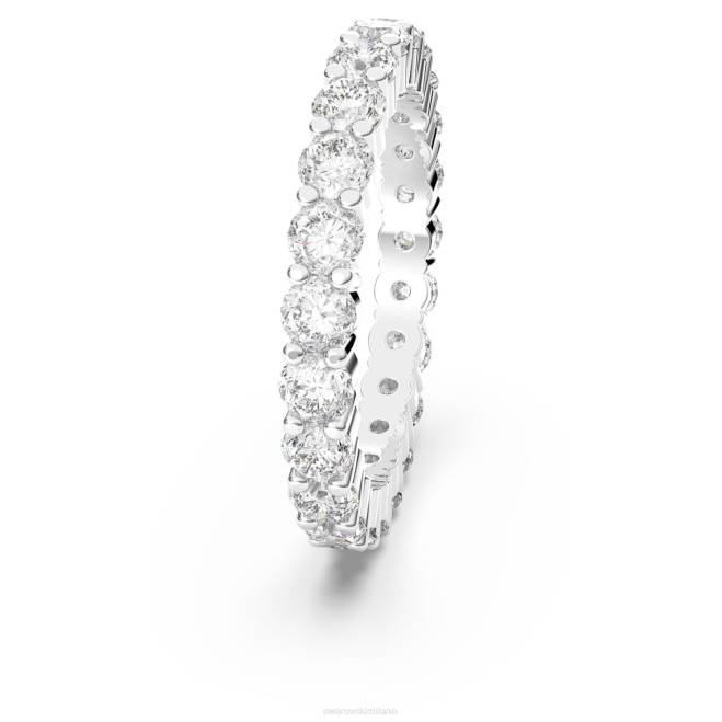 Swarovski DV4B999 gioielleria taglio rotondo, bianco, placcato rodio anello vittore xl