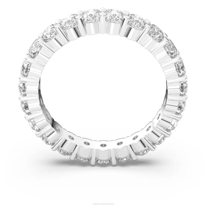 Swarovski DV4B999 gioielleria taglio rotondo, bianco, placcato rodio anello vittore xl
