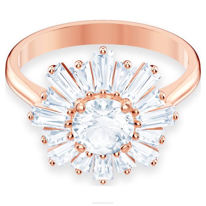 Swarovski DV4B1082 gioielleria tagli misti, placcati sole, bianco, oro rosa anello del sole