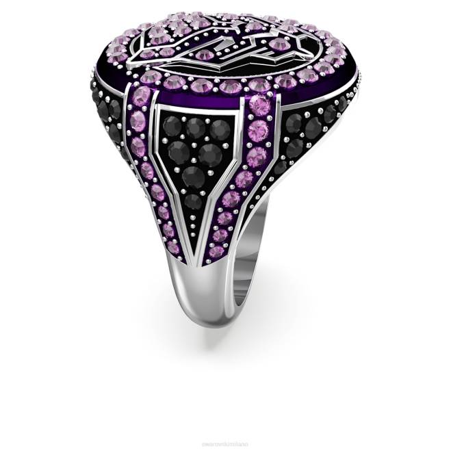 Swarovski DV4B1085 gioielleria pantera nera, viola, placcato rodio meraviglioso anello della pantera nera