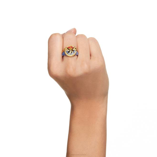 Swarovski DV4B1089 gioielleria multicolore, placcato color oro anello Marvel Capitano Marvel