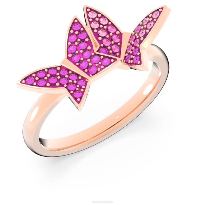 Swarovski DV4B1091 gioielleria farfalla, rosa, placcato tonalità oro rosa anello giglio