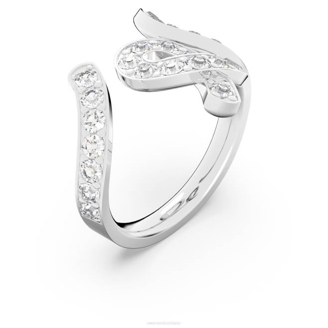 Swarovski DV4B1094 gioielleria cristalli riaccesi, bianchi, rodiati anello fluente