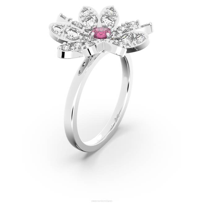 Swarovski DV4B1097 gioielleria fiore, rosa, finitura metallo misto anello di fiori eterni