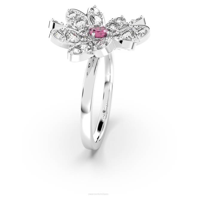Swarovski DV4B1097 gioielleria fiore, rosa, finitura metallo misto anello di fiori eterni