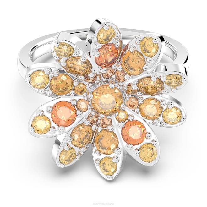 Swarovski DV4B1098 gioielleria fiore, multicolore, rodiato anello di fiori eterni