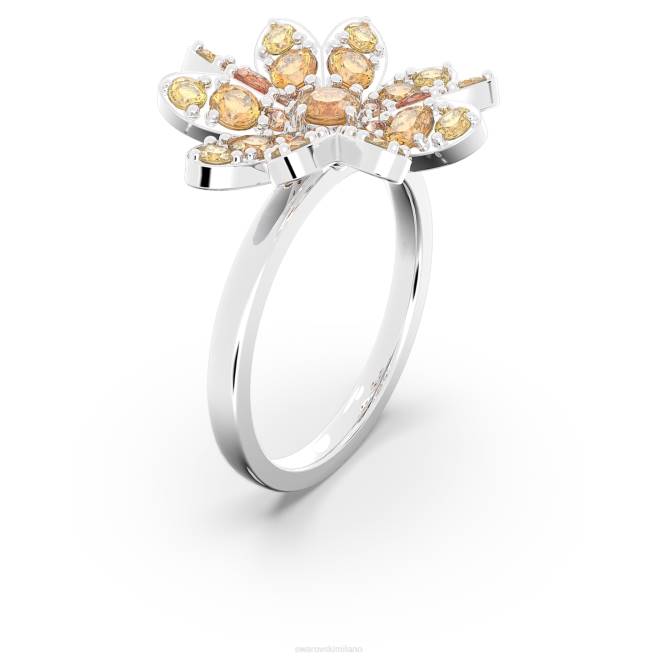Swarovski DV4B1098 gioielleria fiore, multicolore, rodiato anello di fiori eterni