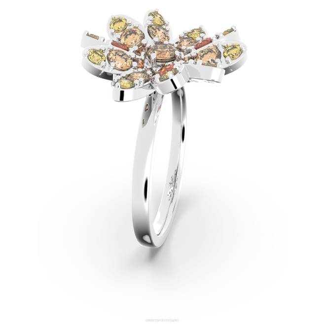 Swarovski DV4B1098 gioielleria fiore, multicolore, rodiato anello di fiori eterni