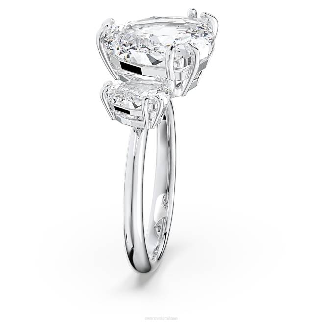 Swarovski DV4B1032 gioielleria taglio trilliant, bianco, placcato rodio anello aperto millennio