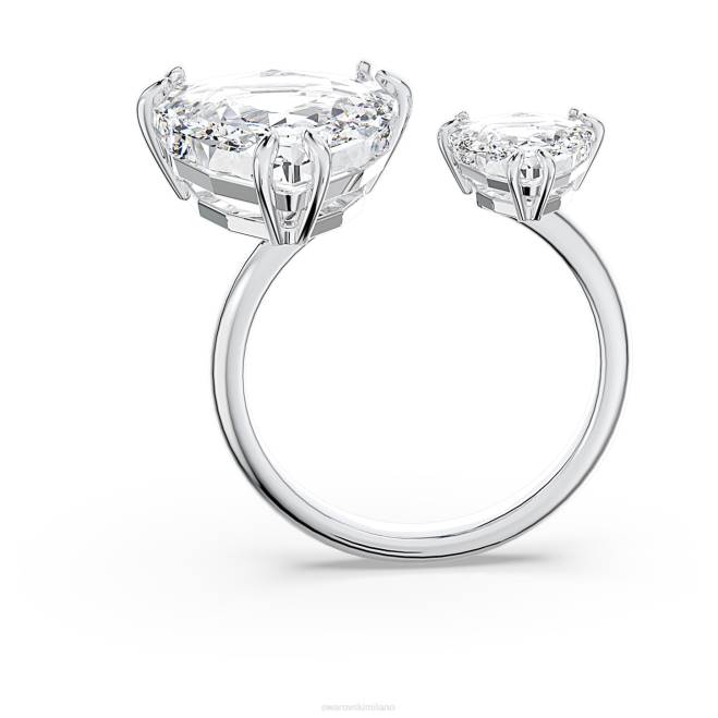 Swarovski DV4B1032 gioielleria taglio trilliant, bianco, placcato rodio anello aperto millennio