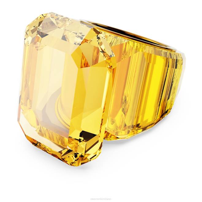Swarovski DV4B1033 gioielleria taglio ottagonale, giallo anello da cocktail lucente