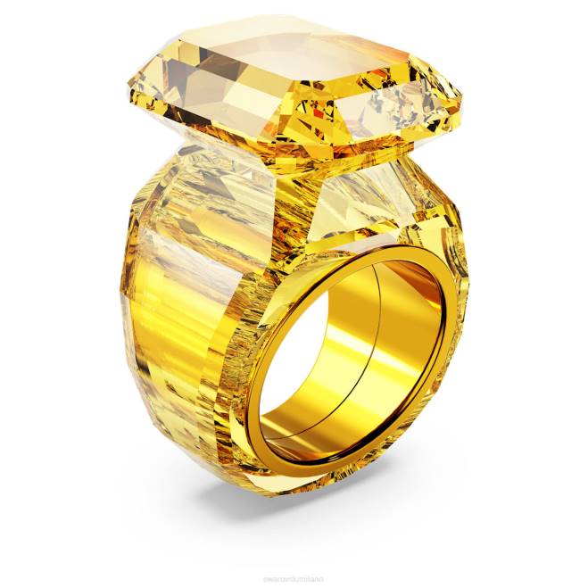 Swarovski DV4B1033 gioielleria taglio ottagonale, giallo anello da cocktail lucente