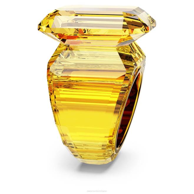 Swarovski DV4B1033 gioielleria taglio ottagonale, giallo anello da cocktail lucente