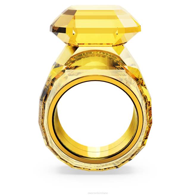 Swarovski DV4B1033 gioielleria taglio ottagonale, giallo anello da cocktail lucente