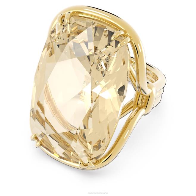 Swarovski DV4B1035 gioielleria cristallo oversize, tonalità oro, placcato tonalità oro anello da cocktail Harmonia