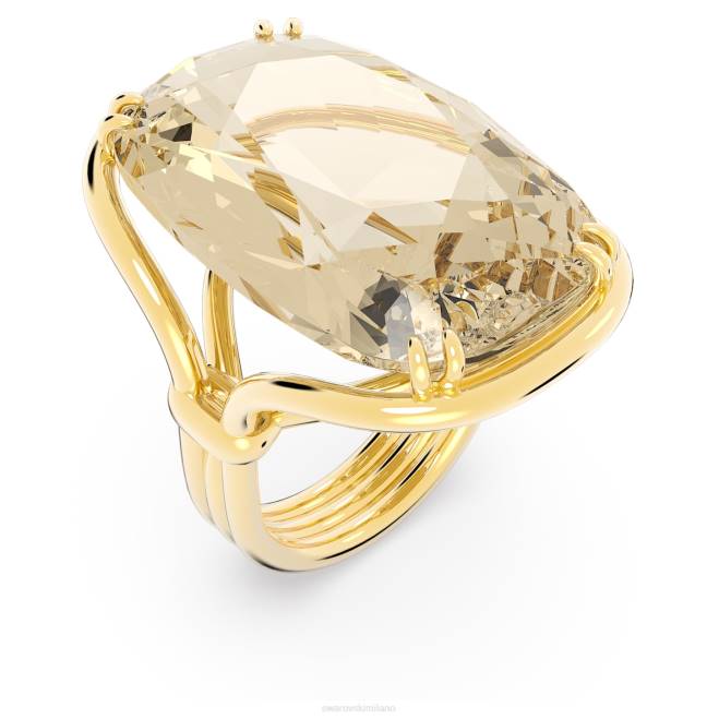 Swarovski DV4B1035 gioielleria cristallo oversize, tonalità oro, placcato tonalità oro anello da cocktail Harmonia