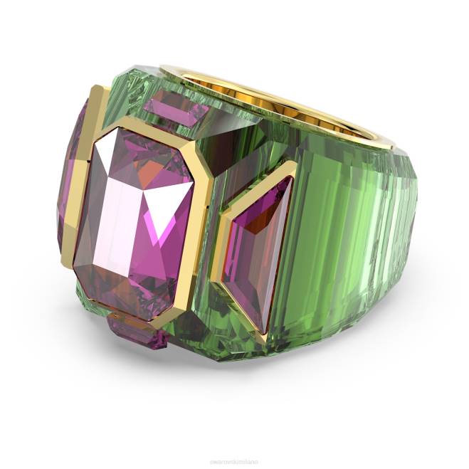 Swarovski DV4B1036 gioielleria multicolore, placcato color oro anello da cocktail cromato