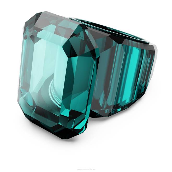 Swarovski DV4B1037 gioielleria taglio ottagonale, verde anello da cocktail lucente
