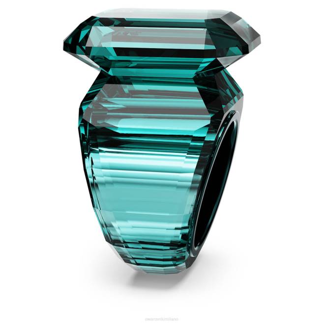 Swarovski DV4B1037 gioielleria taglio ottagonale, verde anello da cocktail lucente