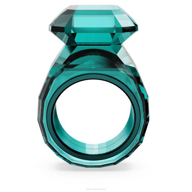 Swarovski DV4B1037 gioielleria taglio ottagonale, verde anello da cocktail lucente