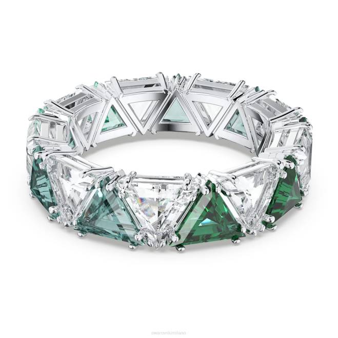 Swarovski DV4B1044 gioielleria taglio a triangolo, verde, placcato rodio anello da cocktail ortyx