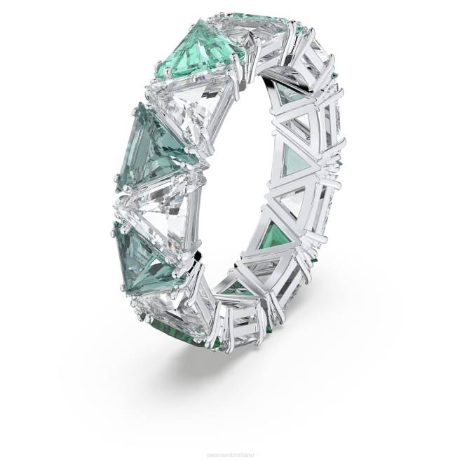 Swarovski DV4B1044 gioielleria taglio a triangolo, verde, placcato rodio anello da cocktail ortyx