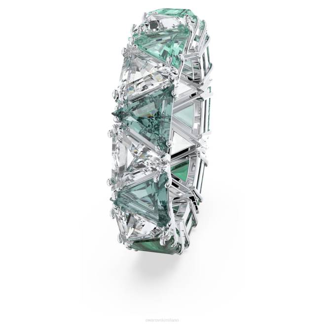 Swarovski DV4B1044 gioielleria taglio a triangolo, verde, placcato rodio anello da cocktail ortyx