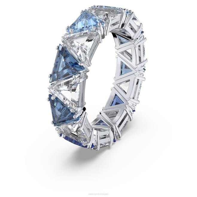 Swarovski DV4B1045 gioielleria taglio a triangolo, blu, placcato rodio anello da cocktail ortyx