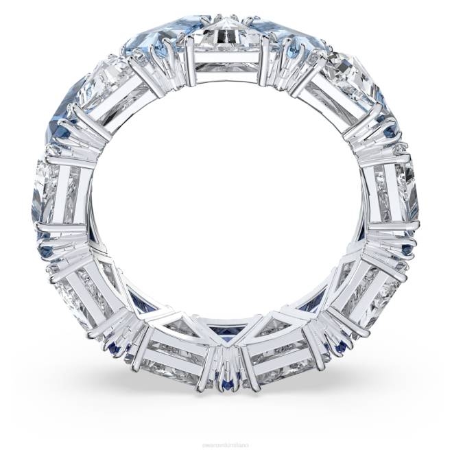 Swarovski DV4B1045 gioielleria taglio a triangolo, blu, placcato rodio anello da cocktail ortyx