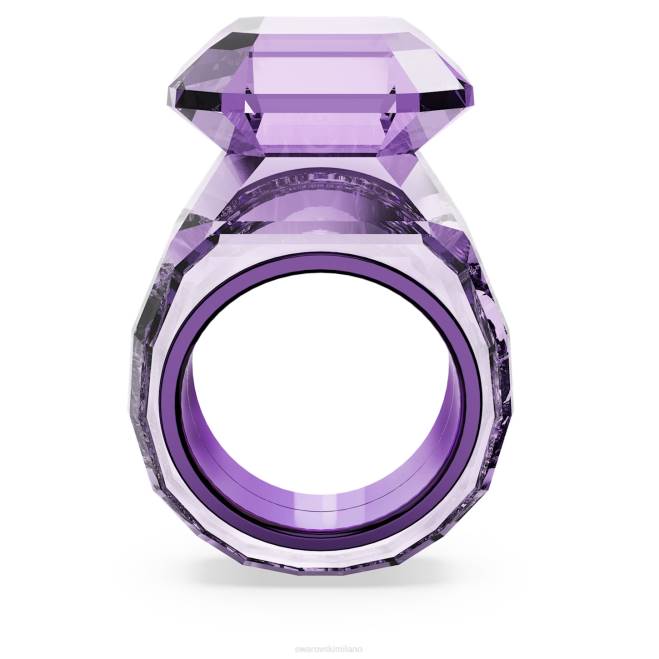 Swarovski DV4B1047 gioielleria taglio ottagonale, viola anello da cocktail lucente