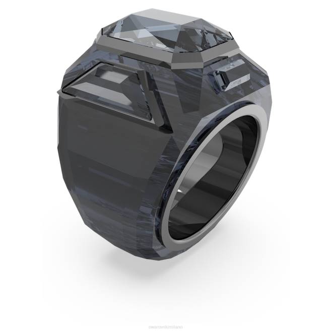 Swarovski DV4B1049 gioielleria nero, placcato rutenio anello da cocktail cromato