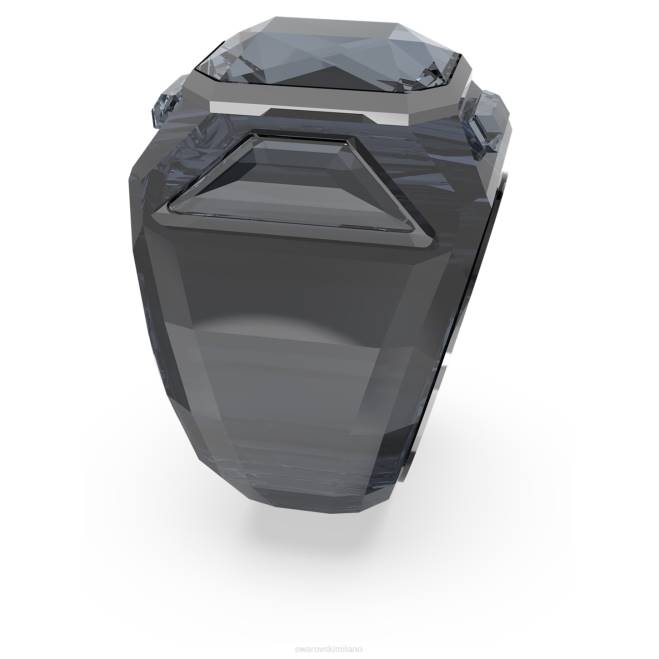 Swarovski DV4B1049 gioielleria nero, placcato rutenio anello da cocktail cromato