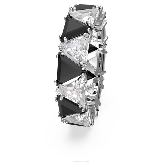 Swarovski DV4B1050 gioielleria taglio a triangolo, nero, placcato rodio anello da cocktail ortyx