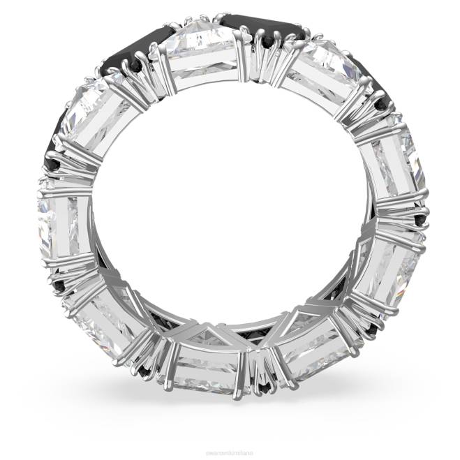 Swarovski DV4B1050 gioielleria taglio a triangolo, nero, placcato rodio anello da cocktail ortyx